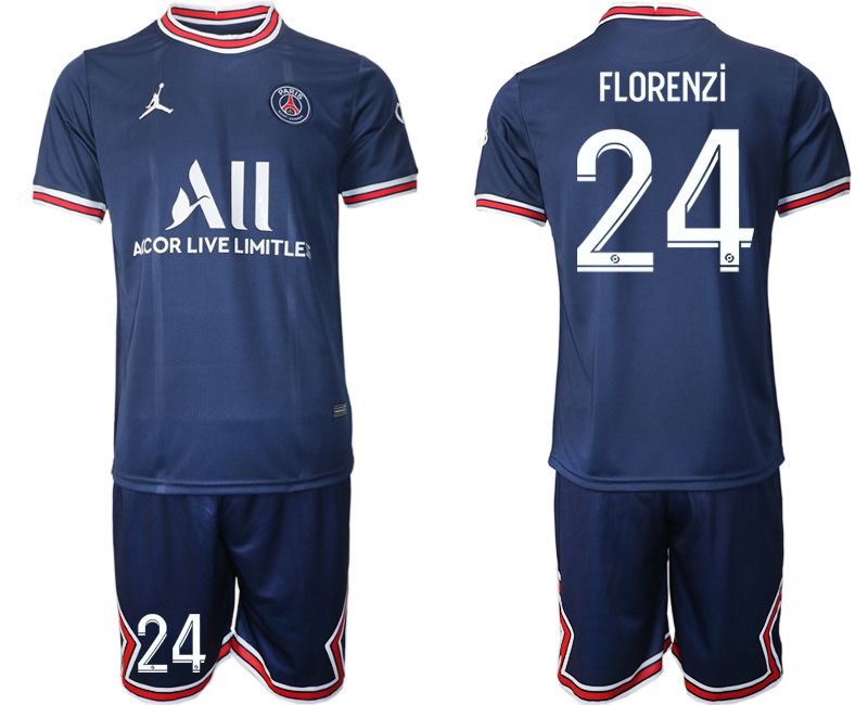 Men 2021-2022 Club Paris St German home blue #24 Soccer Jersey->paris st german jersey->Soccer Club Jersey